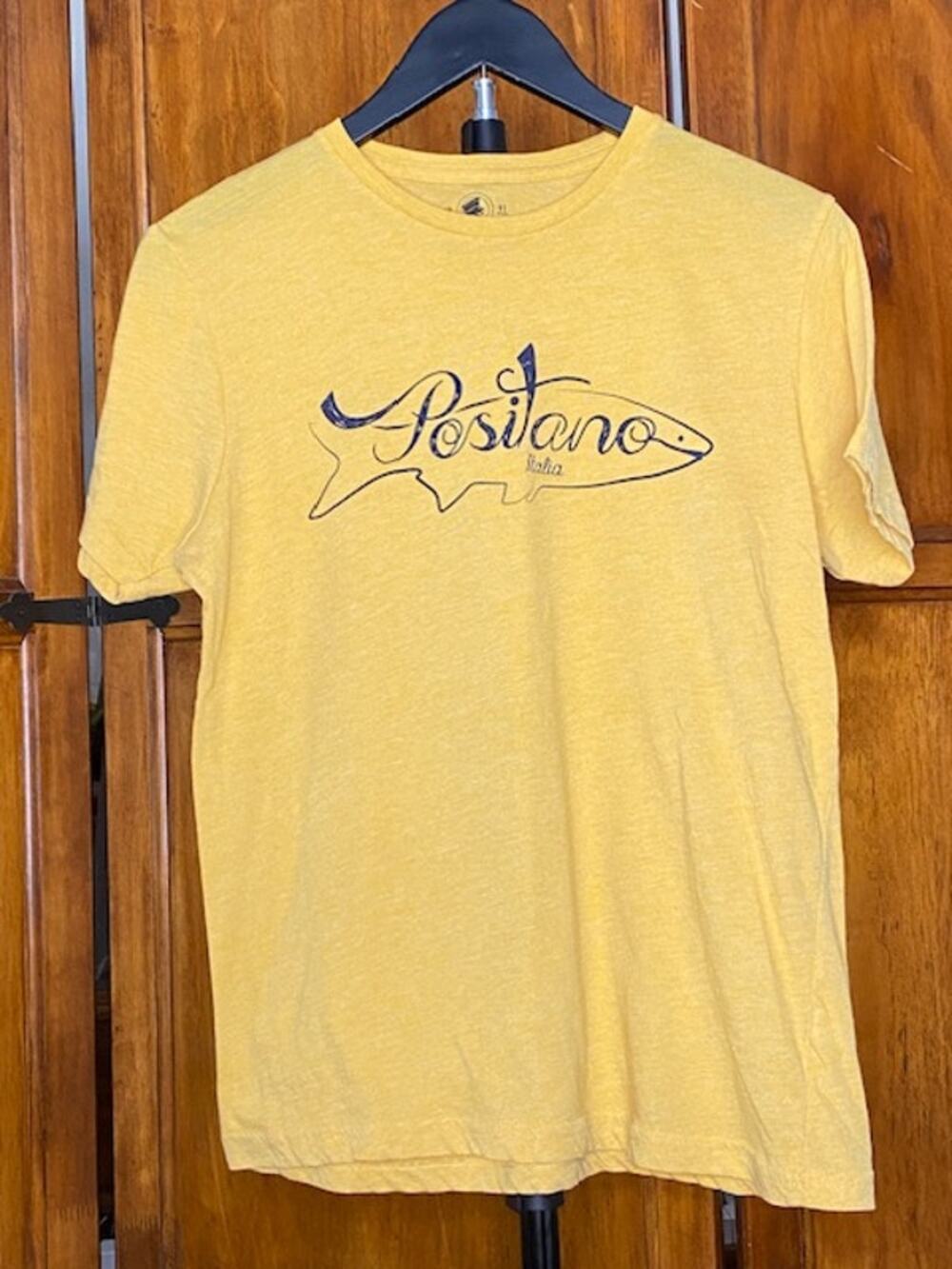 JHK  140 Pesciuno Italia Graphic T Shirt Yellow Fish Italian Design